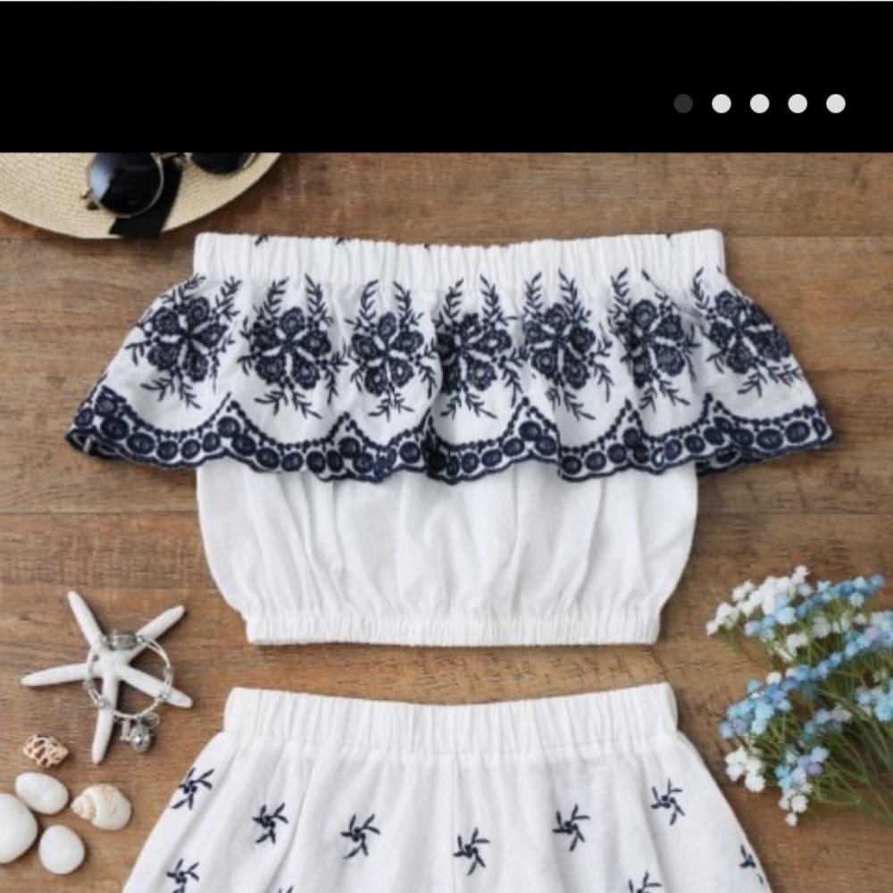 Crop top and shorts